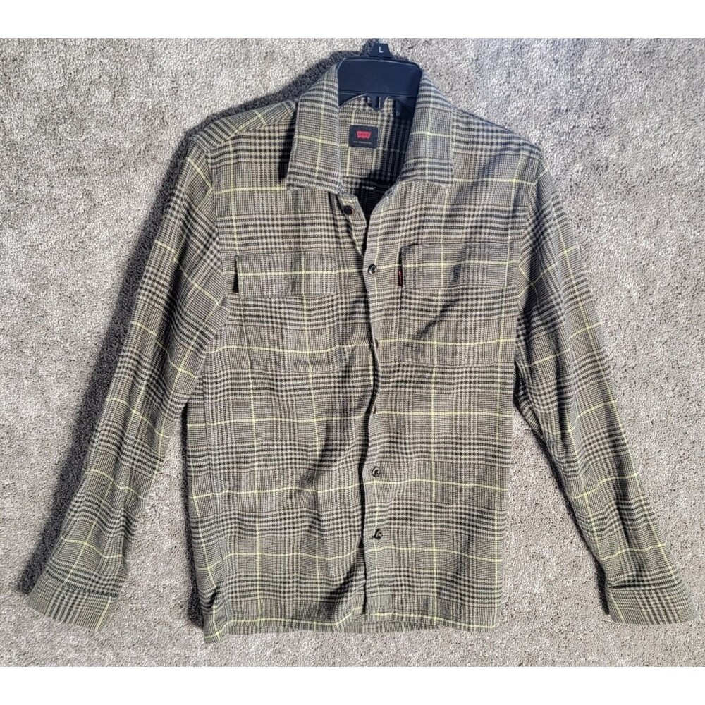 Levis Strauss Two Horse Men's Plaid Long Sleeve Shirt Size XS